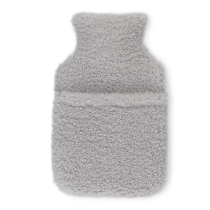 totes Faux Fur Hot Water Bottle with Cosy Sock Gift Set Grey Extra Image 3